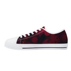 Dot Shift in Red Canvas Lowtops (white right inside)