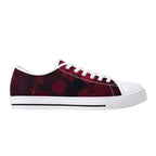 Dot Shift in Red Canvas Lowtops (white right outside)