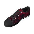 Dot Shift in Red Canvas Lowtops (black right above angled)