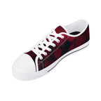 Dot Shift in Red Canvas Lowtops (white right above angled)