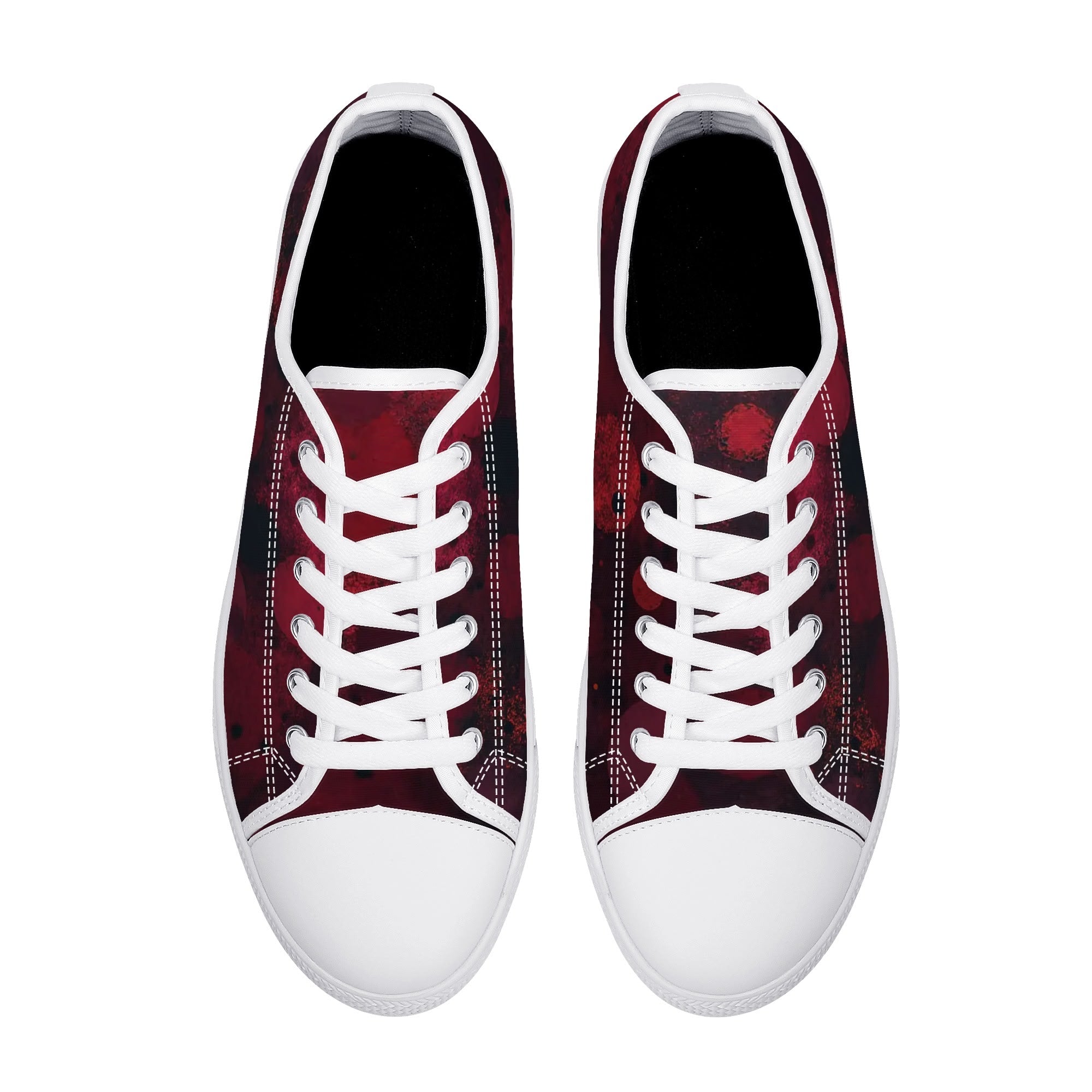 Dot Shift in Red Canvas Lowtops (white pair top)