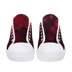 Dot Shift in Red Canvas Lowtops (white pair front)