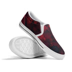 Dot Shift in Red Canvas Slipons (white pair stacked)