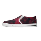 Dot Shift in Red Canvas Slipons (white left outside)