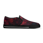Dot Shift in Red Canvas Slipons (black left inside)