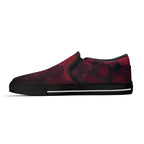 Dot Shift in Red Canvas Slipons (black right inside)