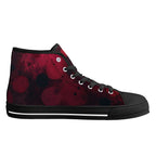 Dot Shift in Red Canvas Hightops (black left inside)