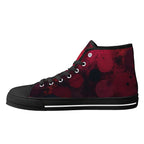Dot Shift in Red Canvas Hightops (black right inside)