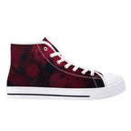 Dot Shift in Red Canvas Hightops (white right outside)