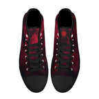 Dot Shift in Red Canvas Hightops (black pair top)
