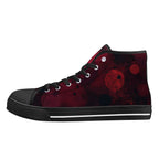 Dot Shift in Red Canvas Hightops (black left outside)