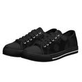 Dot Shift in Gray Canvas Lowtops (black pair angled)