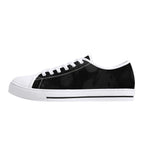 Dot Shift in Gray Canvas Lowtops (white left outside)