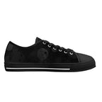 Dot Shift in Gray Canvas Lowtops (black left inside)