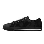 Dot Shift in Gray Canvas Lowtops (black right inside)