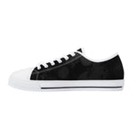 Dot Shift in Gray Canvas Lowtops (white right inside)