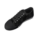 Dot Shift in Gray Canvas Lowtops (black right above angled)