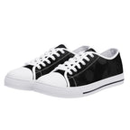 Dot Shift in Gray Canvas Lowtops (white pair angled)