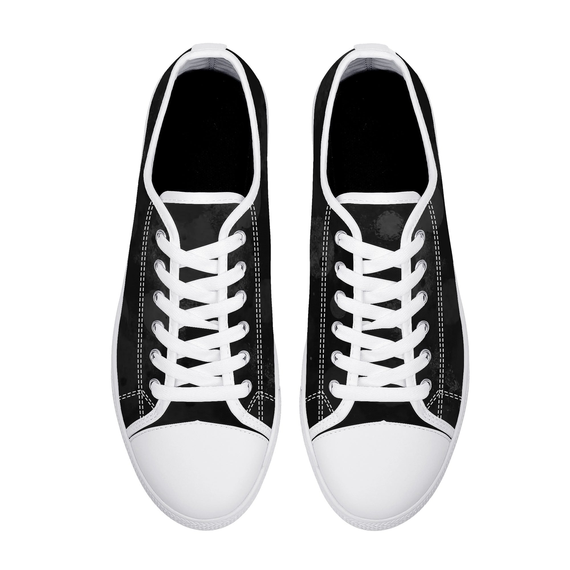 Dot Shift in Gray Canvas Lowtops (white pair top)