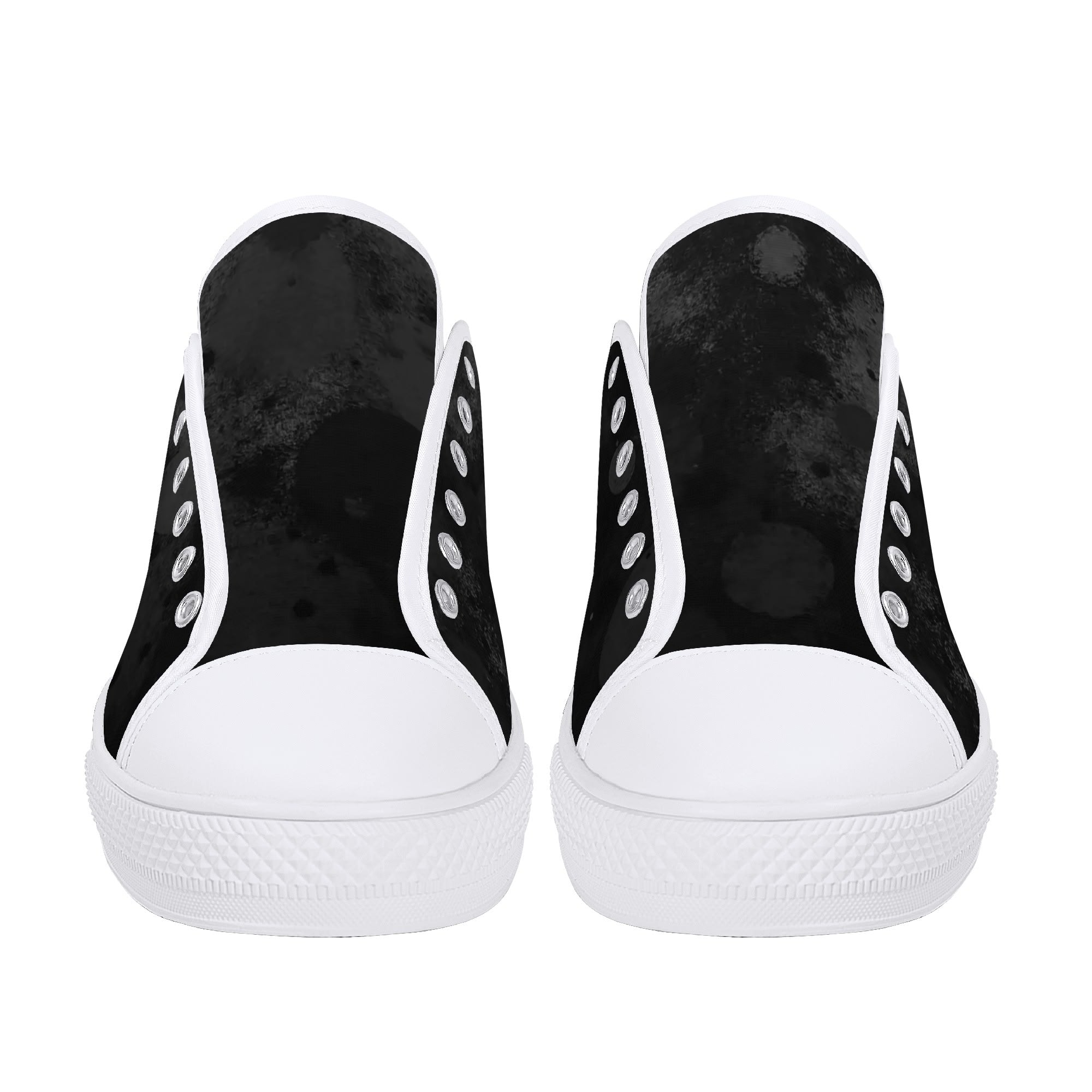 Dot Shift in Gray Canvas Lowtops (white pair front)