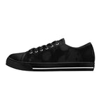 Dot Shift in Gray Canvas Lowtops (black left outside)