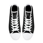Dot Shift in Gray Canvas Hightops (white pair top)