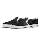 Dot Shift in Gray Canvas Slipons (white pair angled)