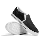 Dot Shift in Gray Canvas Slipons (white pair stacked)
