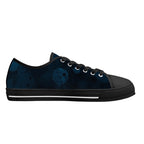 Dot Shift in Cobalt Blue Canvas Lowtops (black left inside)
