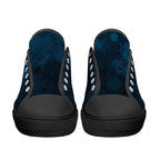 Dot Shift in Cobalt Blue Canvas Lowtops (black pair front)