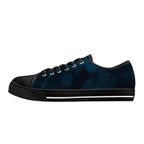 Dot Shift in Cobalt Blue Canvas Lowtops (black left outside)