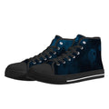 Dot Shift in Cobalt Blue Canvas Hightops (black pair angled)