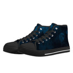 Dot Shift in Cobalt Blue Canvas Hightops (black pair angled)