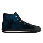 Dot Shift in Cobalt Blue Canvas Hightops (black left inside)