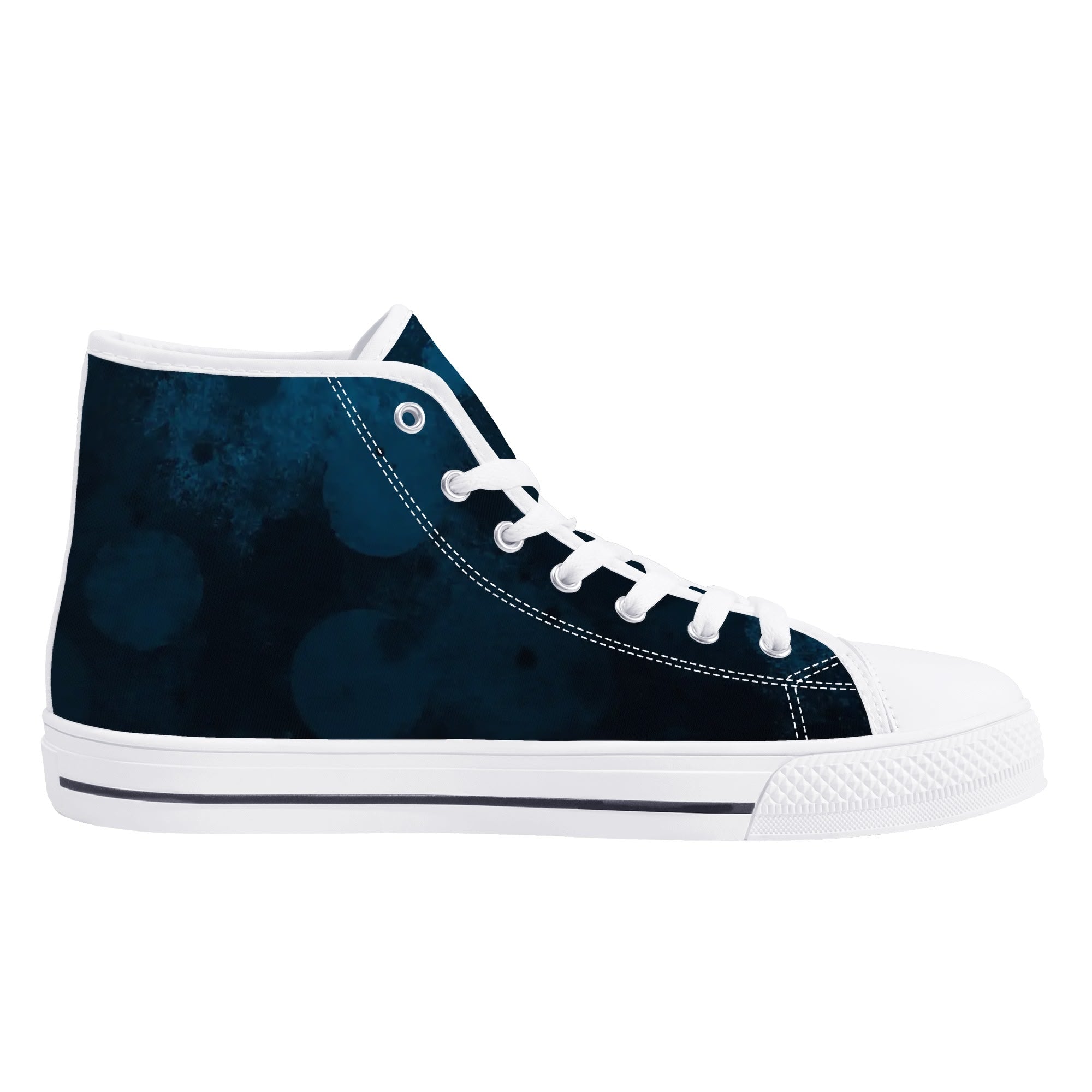 Dot Shift in Cobalt Blue Canvas Hightops (white left inside)