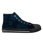 Dot Shift in Cobalt Blue Canvas Hightops (black right outside)