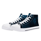 Dot Shift in Cobalt Blue Canvas Hightops (white pair angled)