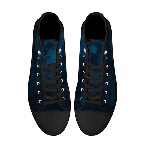 Dot Shift in Cobalt Blue Canvas Hightops (black pair top)