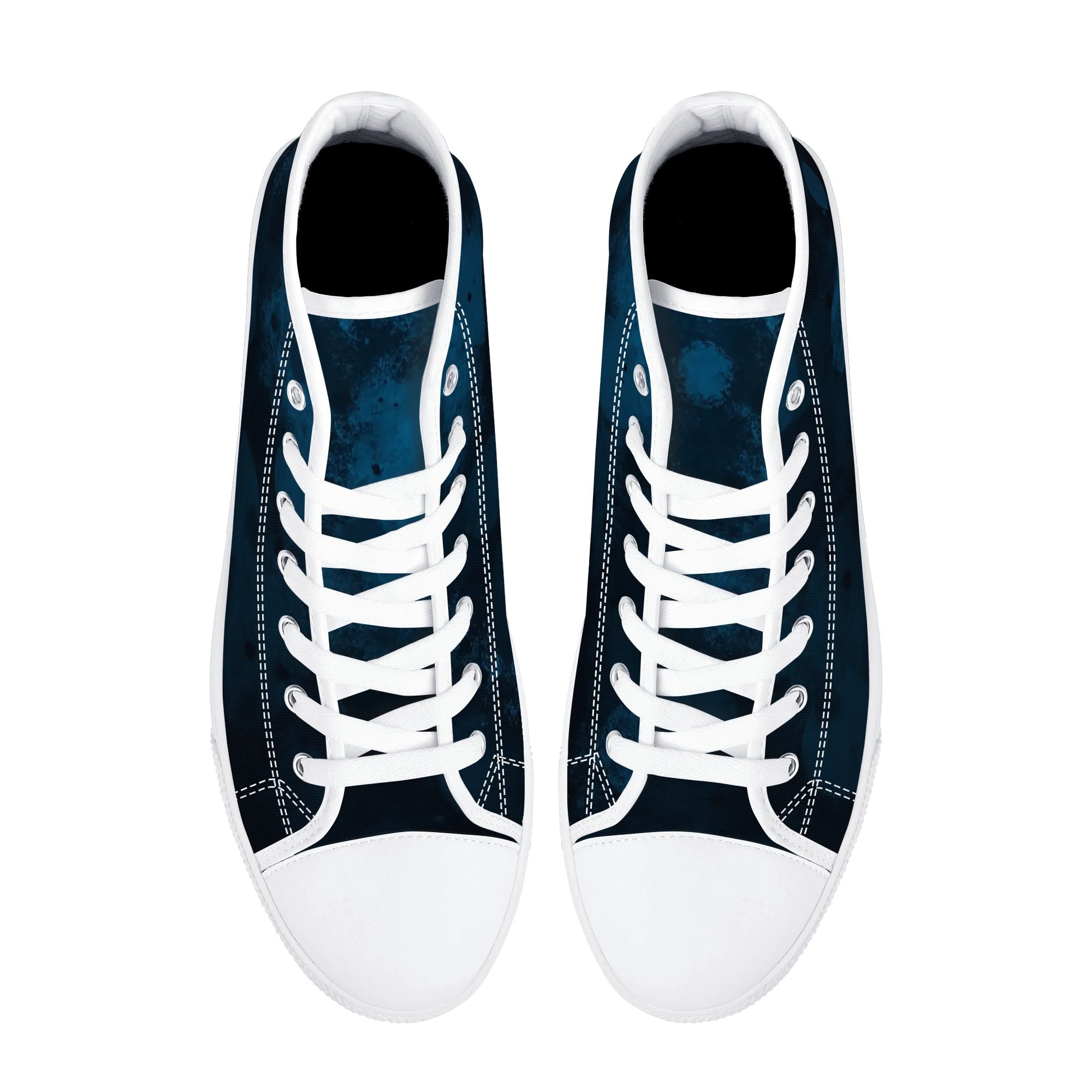 Dot Shift in Cobalt Blue Canvas Hightops (white pair top)
