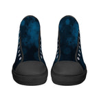 Dot Shift in Cobalt Blue Canvas Hightops (black pair front)