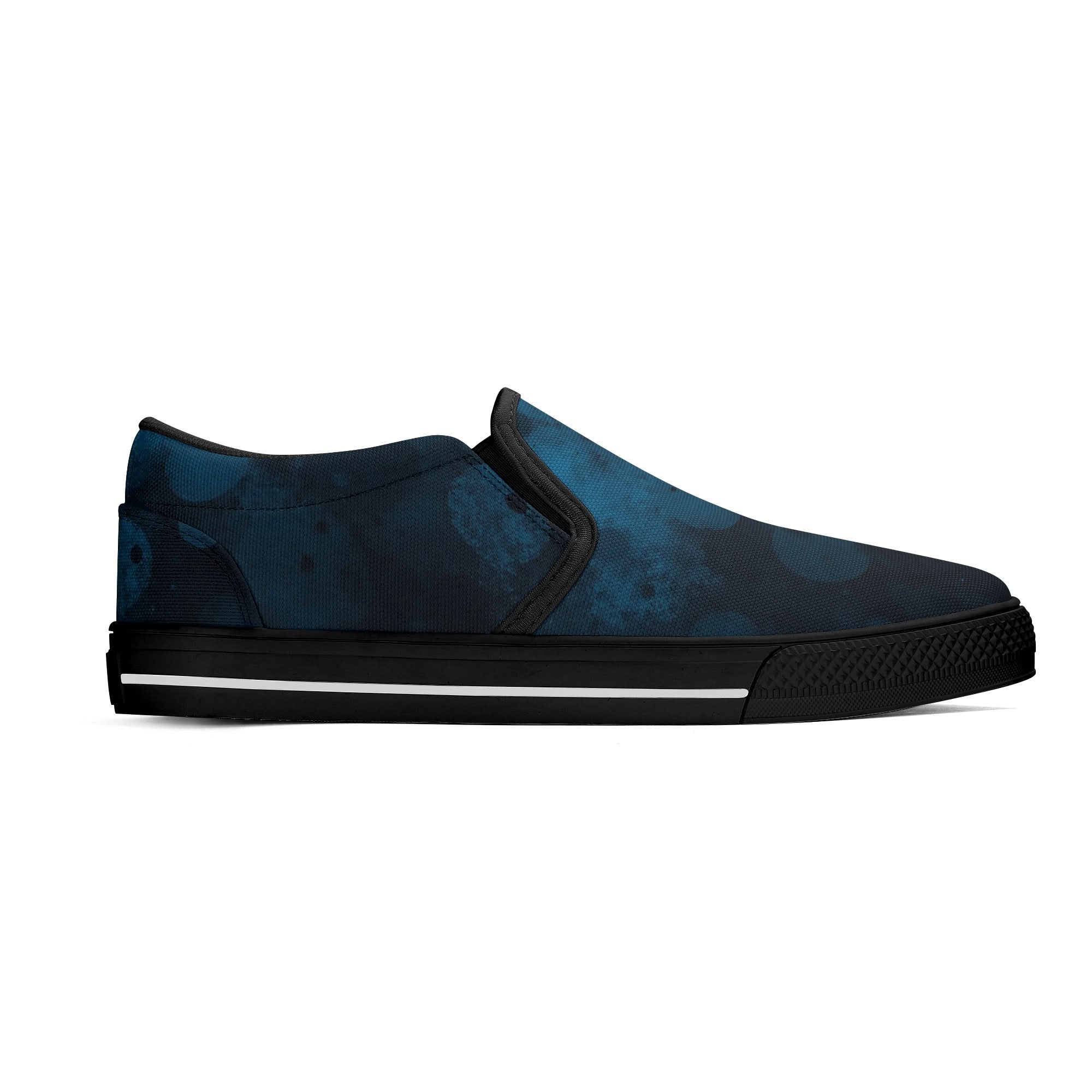 Dot Shift in Cobalt Blue Canvas Slipons (black right outside)