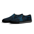 Dot Shift in Cobalt Blue Canvas Slipons (black pair angled)