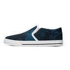 Dot Shift in Cobalt Blue Canvas Slipons (white left outside)