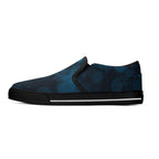 Dot Shift in Cobalt Blue Canvas Slipons (black left outside)