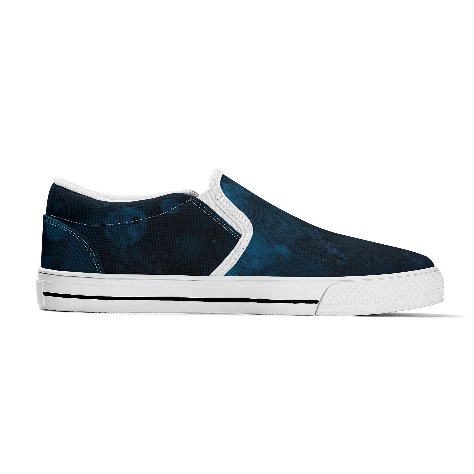Dot Shift in Cobalt Blue Canvas Slipons (white left inside)