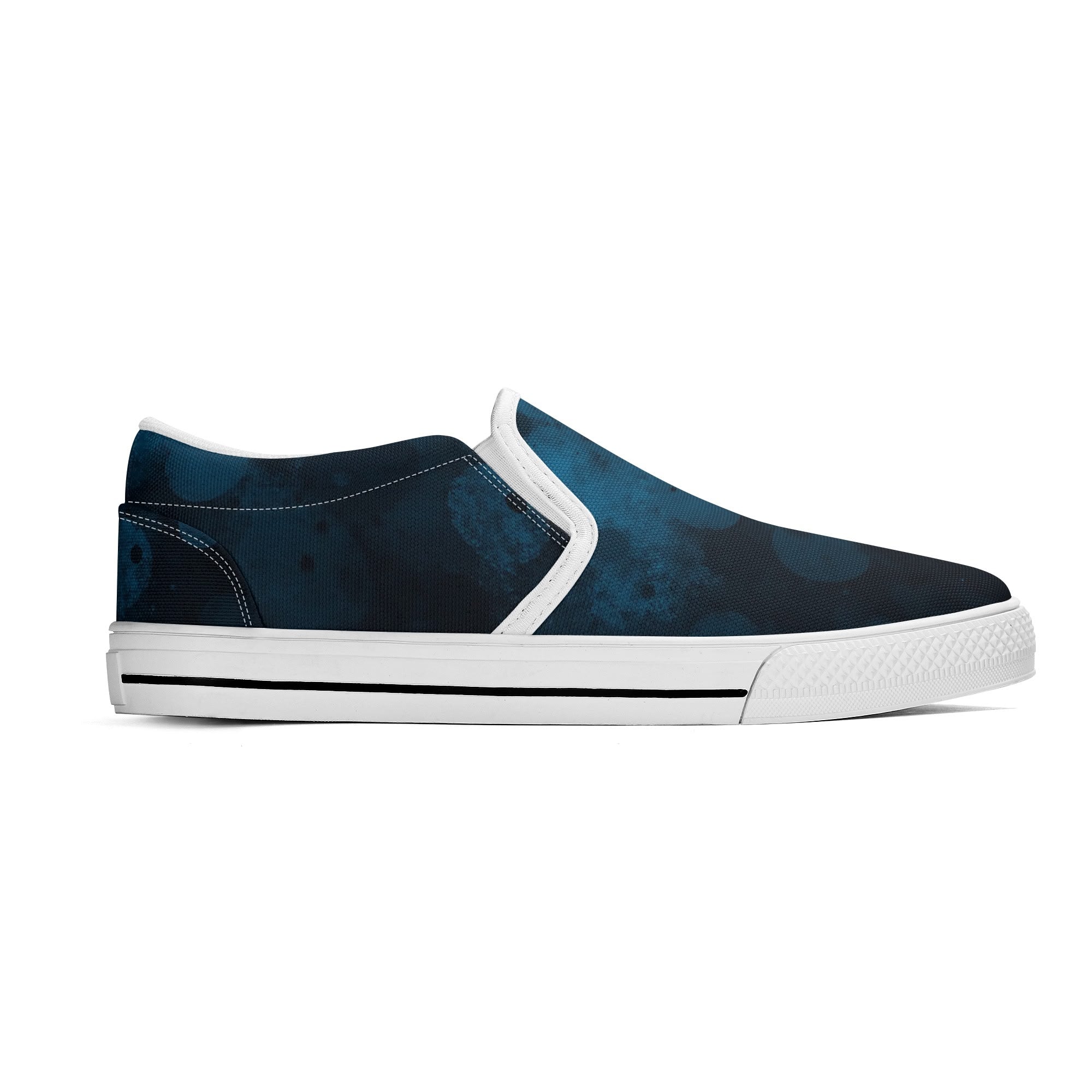 Dot Shift in Cobalt Blue Canvas Slipons (white right outside)
