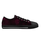 Dot Shift in Burgundy Canvas Lowtops (black left inside)