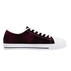 Dot Shift in Burgundy Canvas Lowtops (white left inside)