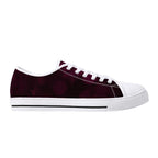 Dot Shift in Burgundy Canvas Lowtops (white right outside)