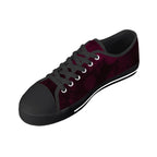 Dot Shift in Burgundy Canvas Lowtops (black right above angled)
